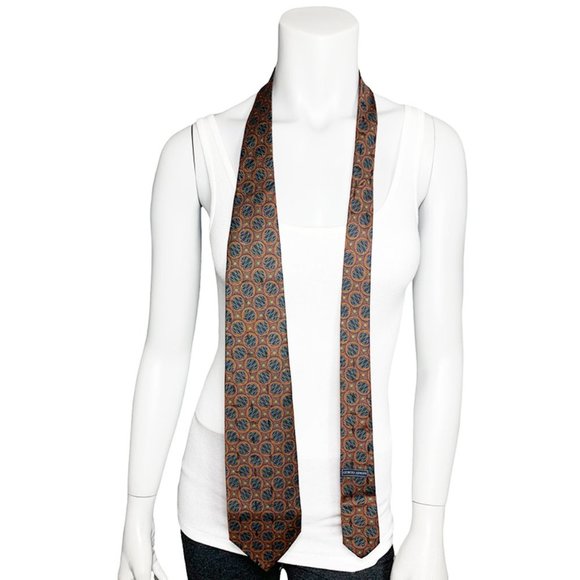 GIORGIO ARMANI Graphic "Snake" Print Silk Tie - Picture 7 of 7